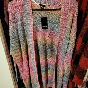 Open cardigan sweater